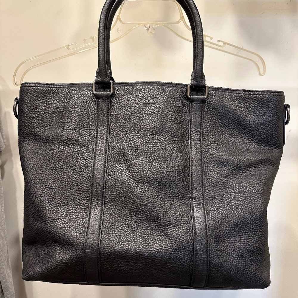 Coach Black Pebbled Leather Satchel/Tote Bag (scarf sold separately)